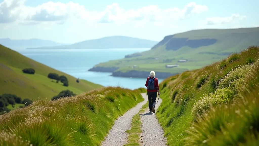 Scenic coastal walking path with panoramic views and comfortable pacing